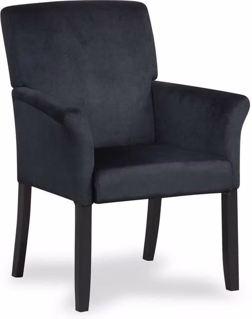 Kelvenix Black Velvet Executive Reception Chair with Rubberwood Frame – 1