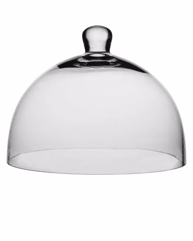 Dibor Traditional Glass Cake Dome Cloche and Stand, Clear, Diameter: 25 cm – 2