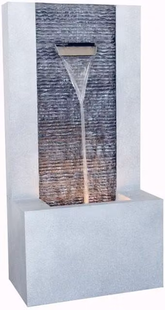 Tranquility Ripple Blade Cascade Mains Powered Freestanding Water Feature in Antique Grey