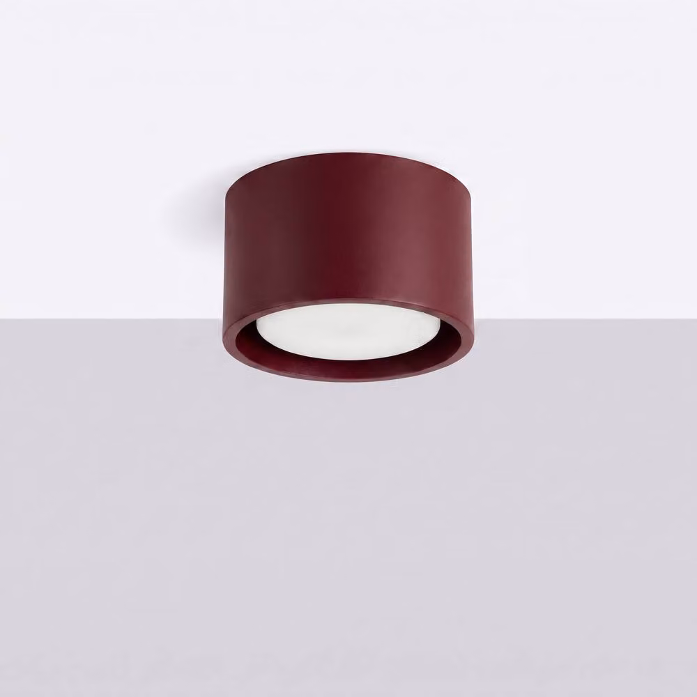 Sollux Lighting minimalist round ceiling lamp in burgundy, W/D/H: 6 x 10 x 10 cm – 2