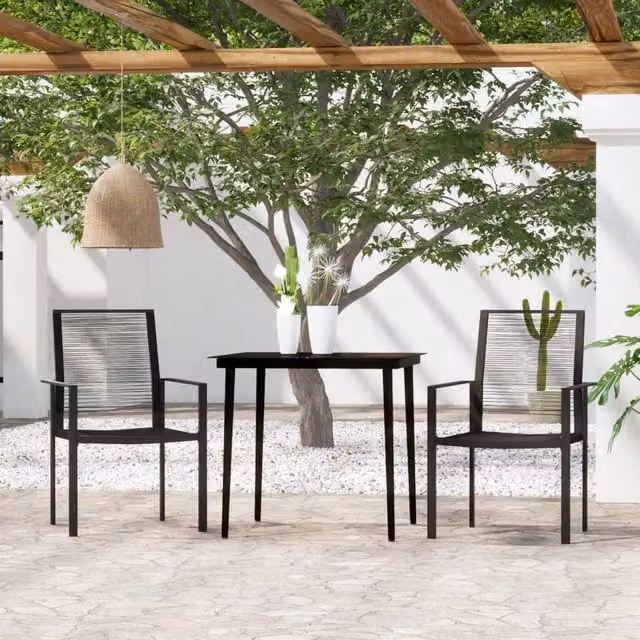 Berkfield Home 3 Piece Garden Dining Set in Black – 1