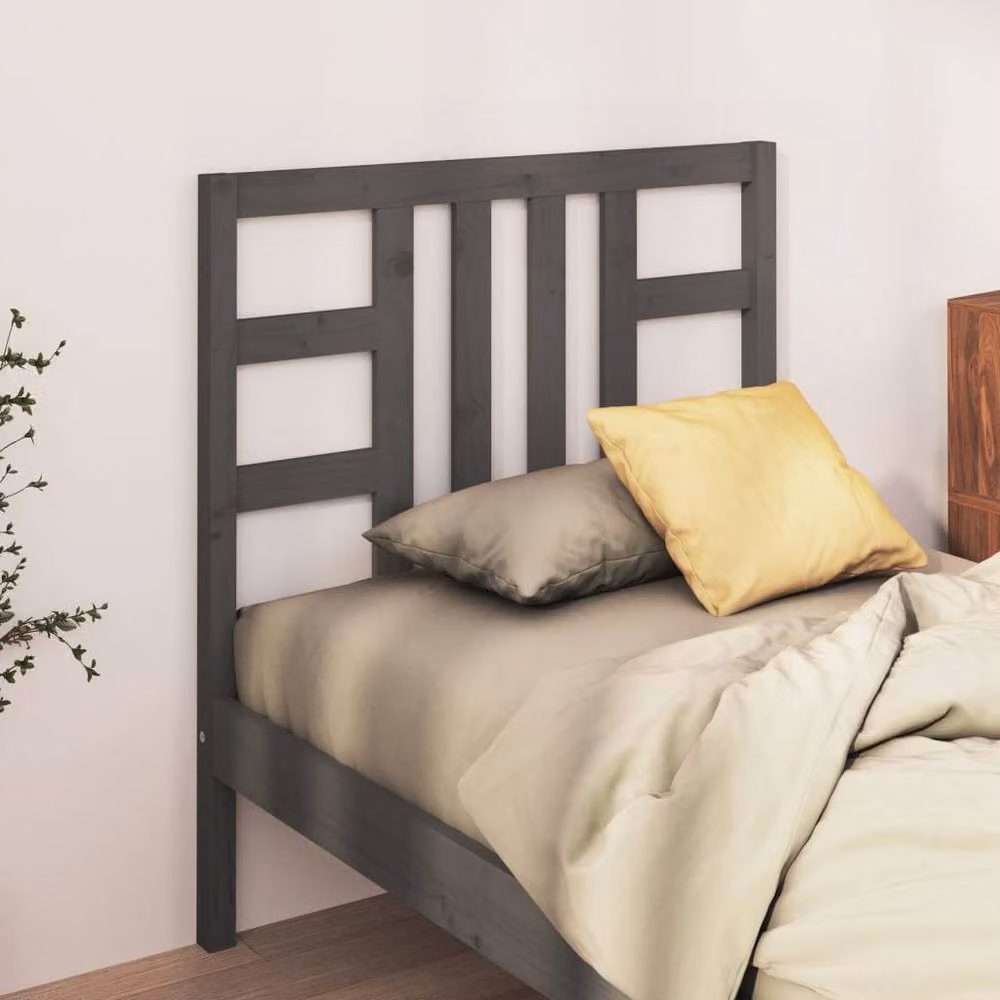Berkfield Home Grey Rustic Solid Pine Wood Bed Headboard W/D/H: 96 x 4 x 100 cm – 2