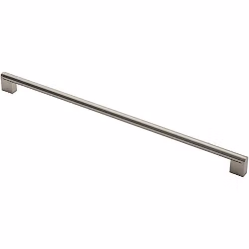 Loops Round Bar Pull Handle in Brushed Silver Stainless Steel, W: 488 mm, D: 14 mm, Fixing Centres: 448 mm