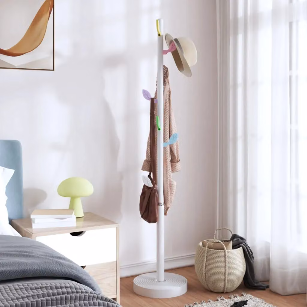 Berkfield Home Post Tree Coat Stand in Matt White – 2