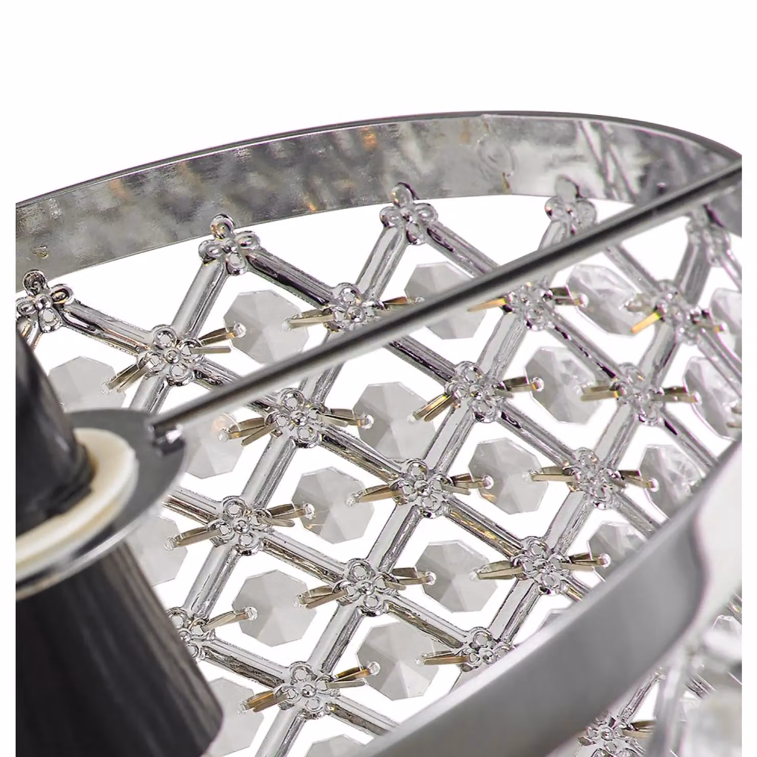 Happy Homewares Modern Round Ceiling Pendant Light Shade with Transparent Beads – 2