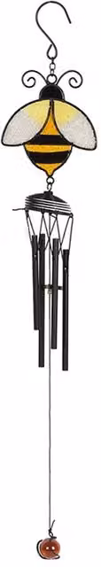 KDMK Minimalist Metal Bee Windchime in Black