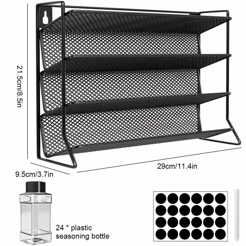 KORVIXA 4 Tier Black Metal Spice Rack – 2