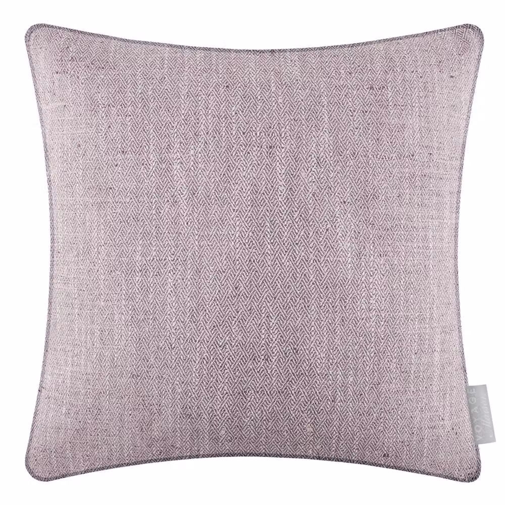 Voyage Maison Jedburgh Herringbone Textured Woven Square Feather Filled Cushion in Purple and Grey, W/D/H: 50 x 50 x 50 cm – 2