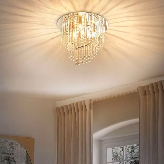 Wyld and Coco Chrome Crystal Chandelier in Transparent Glass