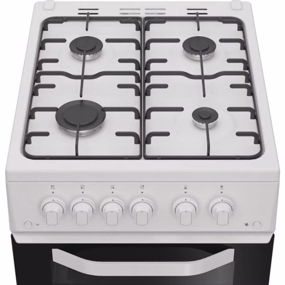 Hotpoint HTG5GCW White Twin Cavity Freestanding Gas Cooker with 59L Capacity and A+ Energy Rating – 4