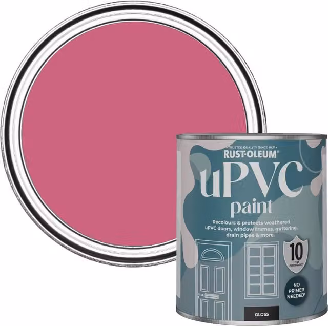 Rust-Oleum Gloss UPVC Paint in Pink, 0.75 l