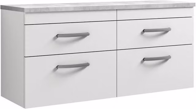 Balterley Millwich 4 Drawer Wall Hung Vanity Unit, Gloss White, W: 120 cm