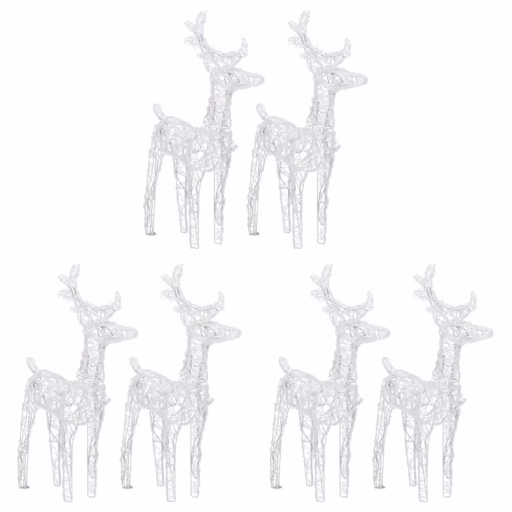 Berkfield Home Christmas Reindeer Set, 6 Piece Blue Acrylic LED Decorations with 240 LEDs