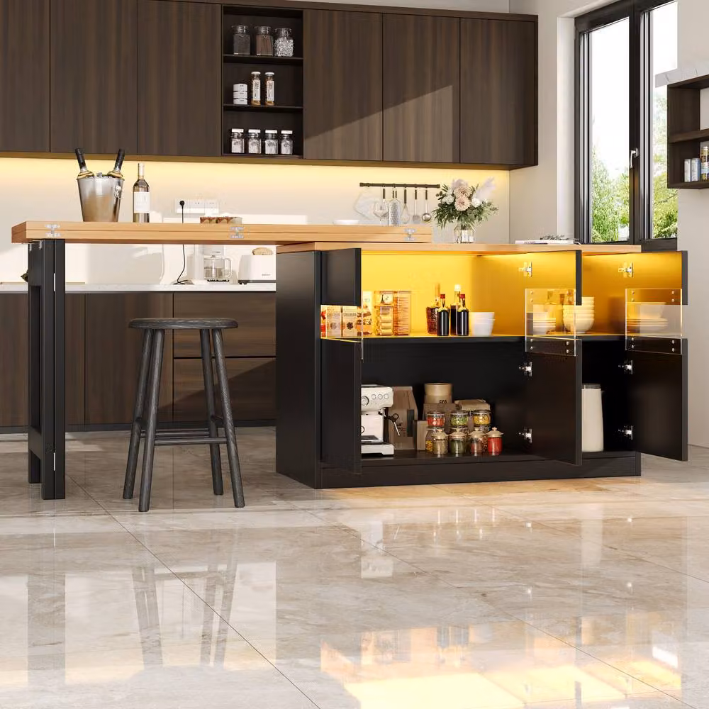 Matteo Smart Extendable Bar and Dining Table in Black Matt MDF – 3