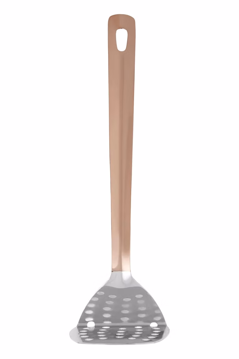 Orsina Rose Gold Stainless Steel Potato Masher and Food Crusher with Ergonomic Grip and Hanging Loop