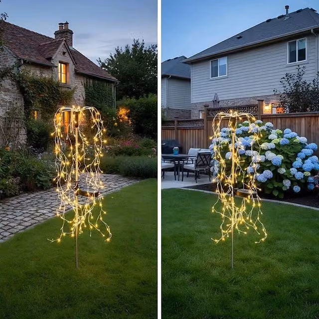 EONLION LED Solar Power Firework Garden Lights in Warm White, Height: 100 cm – 1