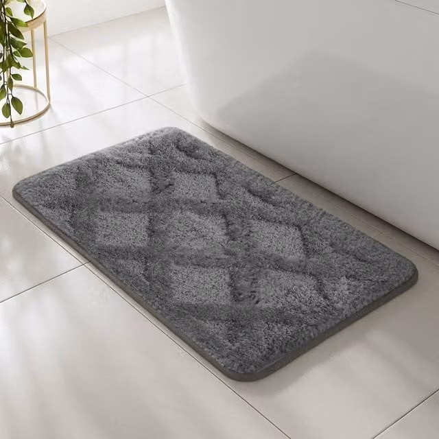 Velosso Knox Charcoal Grey Microfibre Non-Slip Bath or Pedestal Mat