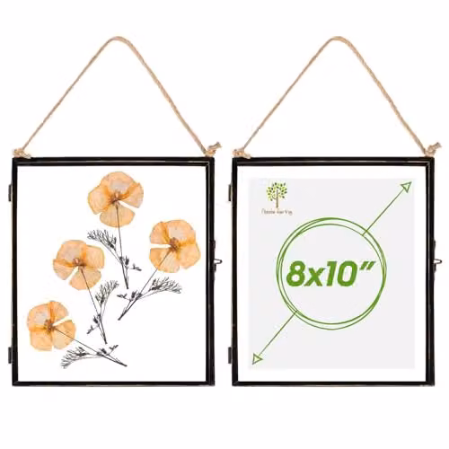 Nicola Spring Pack of 2 Black Metal Hanging Photo Frames, Rectangular, 20 x 25 cm – 1
