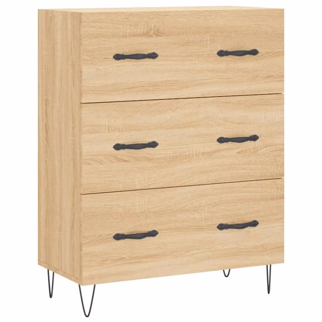 Berkfield Home Sonoma Oak Sideboard in Brown, W/D/H: 69.5 x 34 x 90 cm – 2