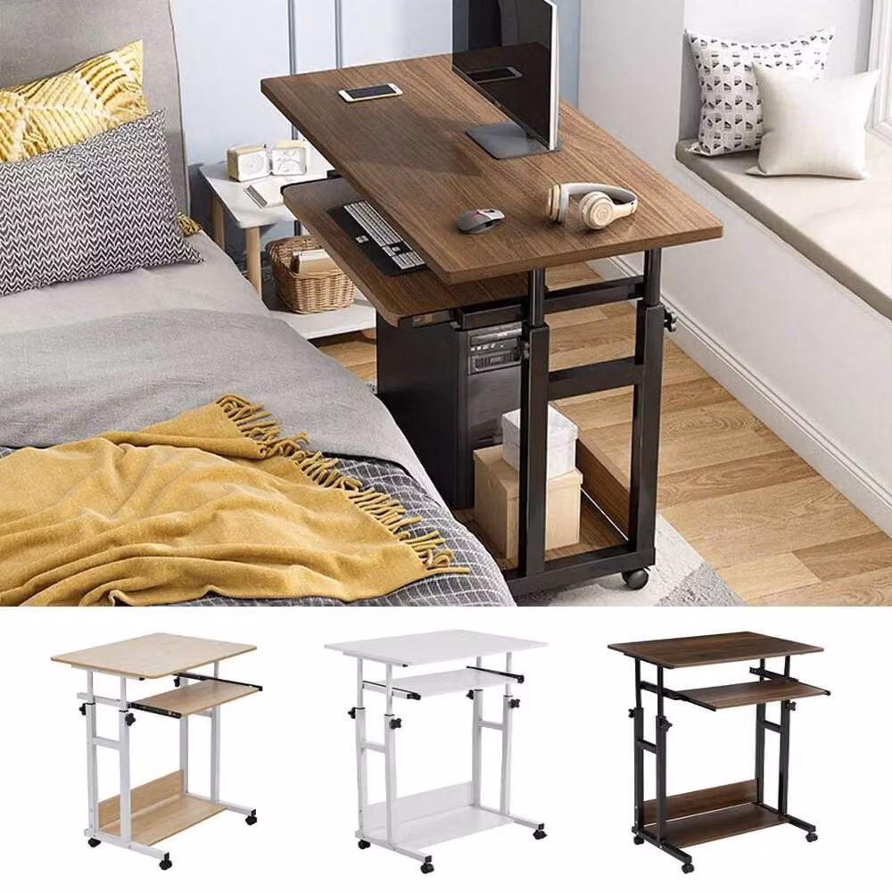 FORGEVIO Dark Oak Adjustable Mobile Computer Stand and Laptop Desk in Dark Brown – 2