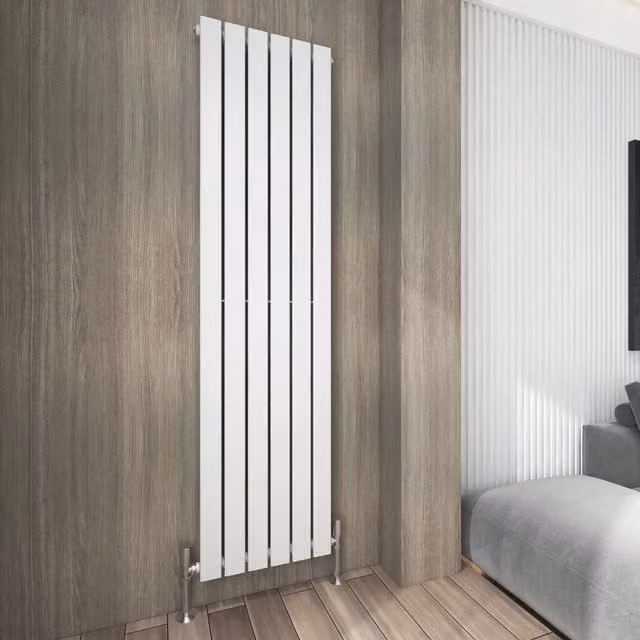 MCC Direct Designer Flat Panel Vertical Single Panel Radiator in White, H 180 cm x W 40.8 cm