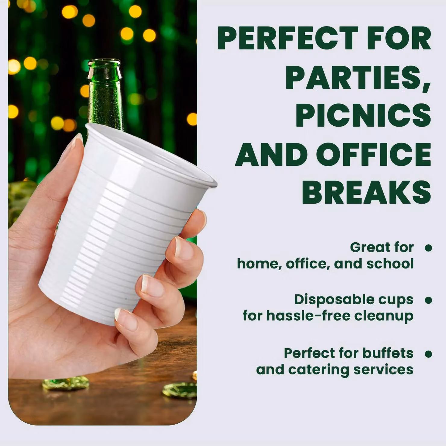 ECONX White Plastic Disposable Drinking Tumblers, 200 ml, Pack of 3000 – 4