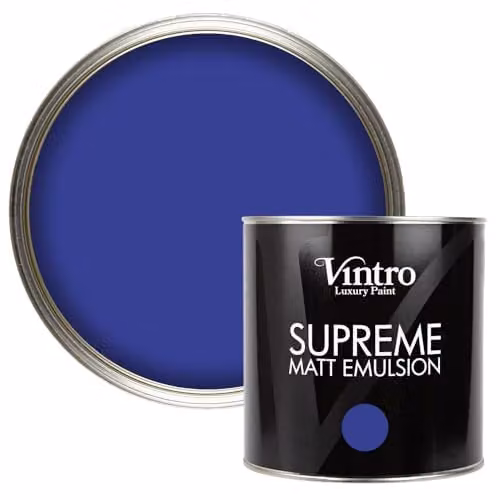 Vintro Luxury Matt Emulsion Raphael Blue Multi Surface Paint for Walls, Ceilings, Wood and Metal, 2.5 l