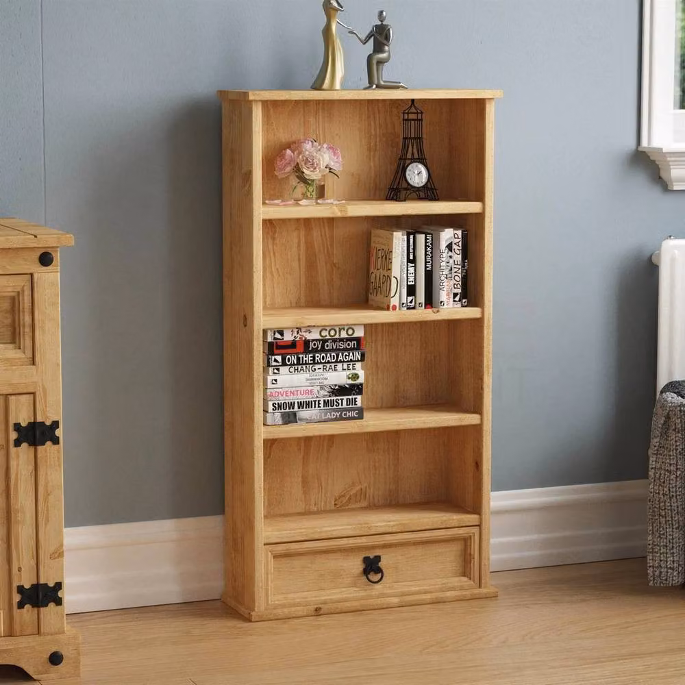 Havendro 1 Drawer Shelf Unit in Brown Mexican Solid Waxed Pine – 2