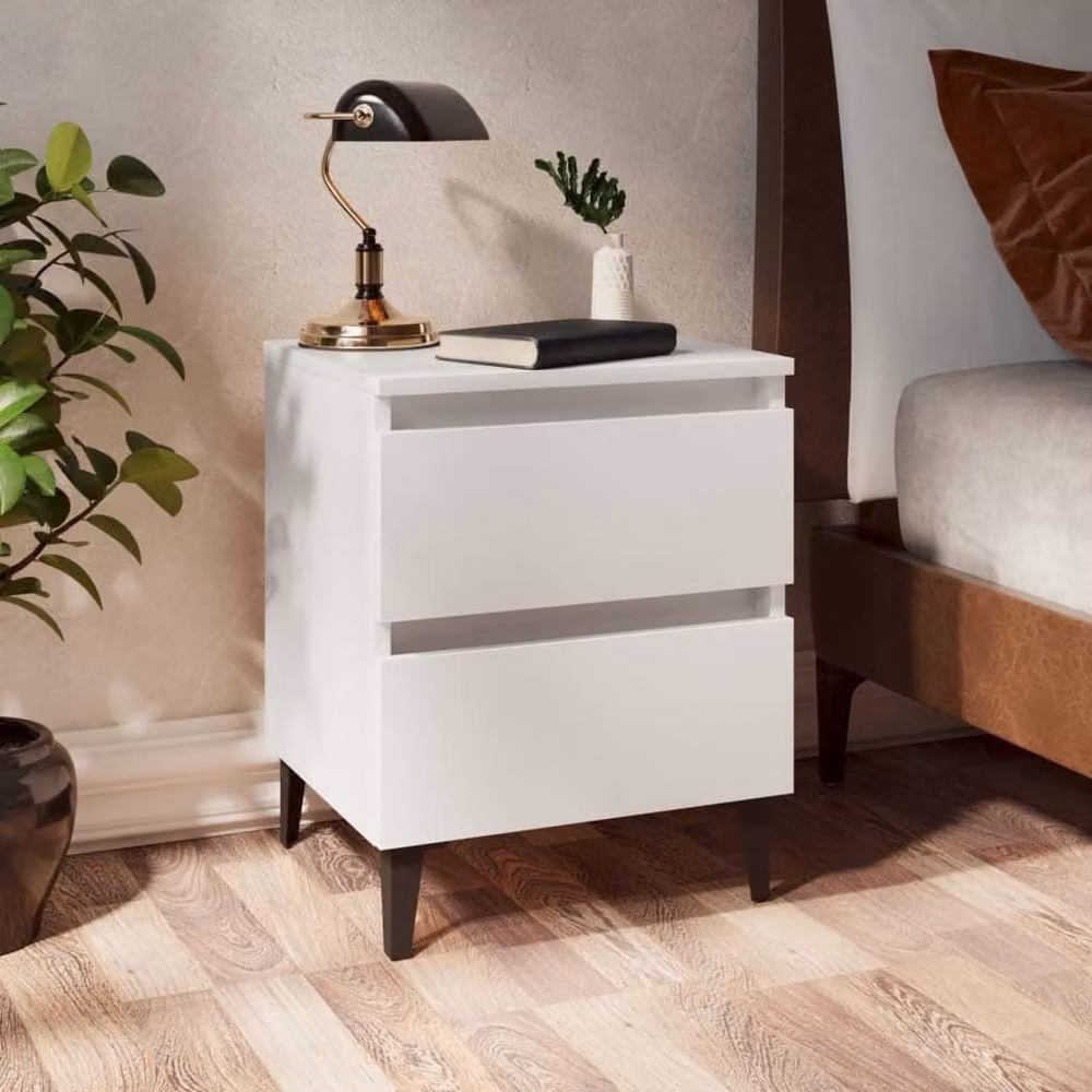 Berkfield Home Bed Cabinet in White, W/D/H: 40 x 35 x 50 cm – 2