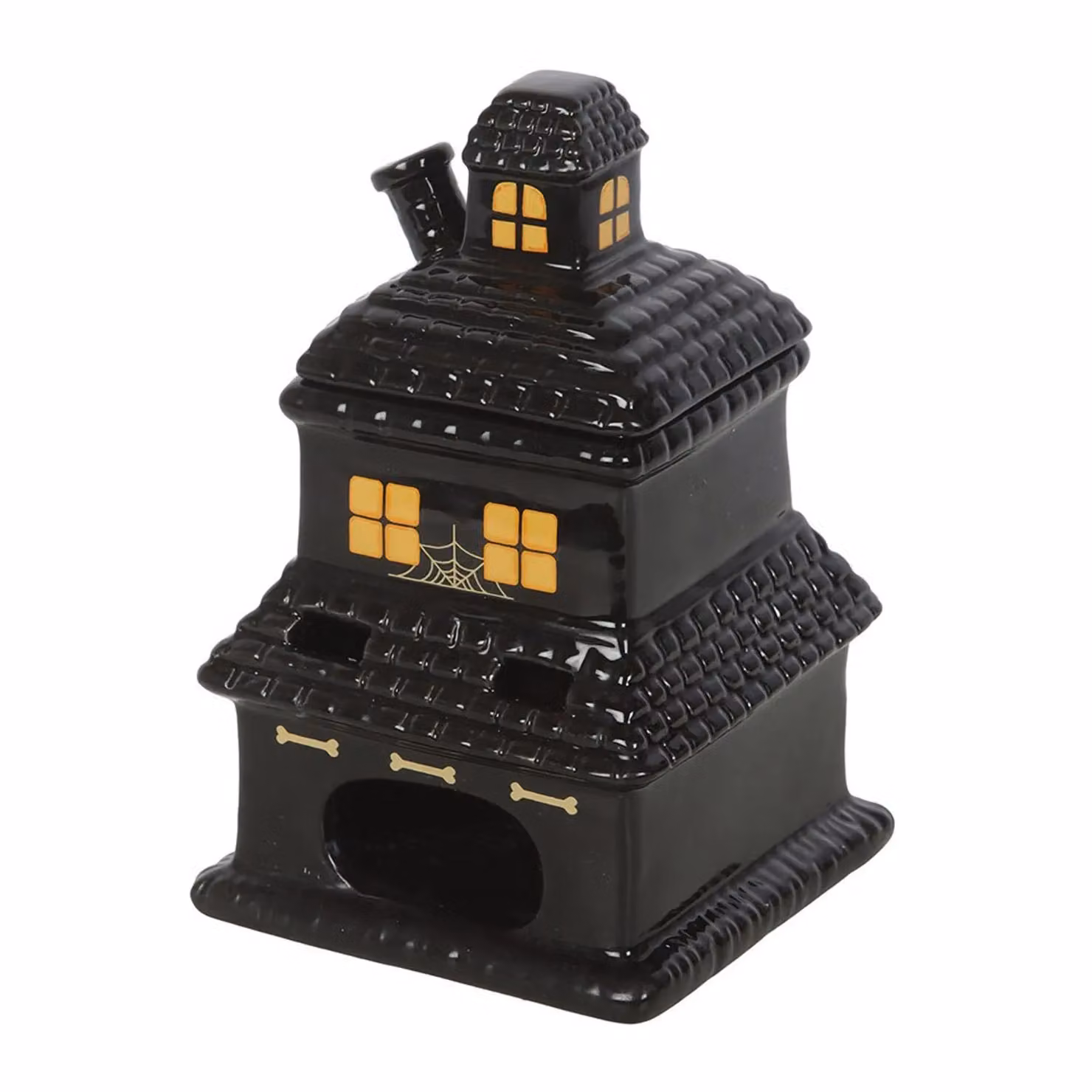 Something Different Haunted House Ceramic Oil Burner in Black – 2