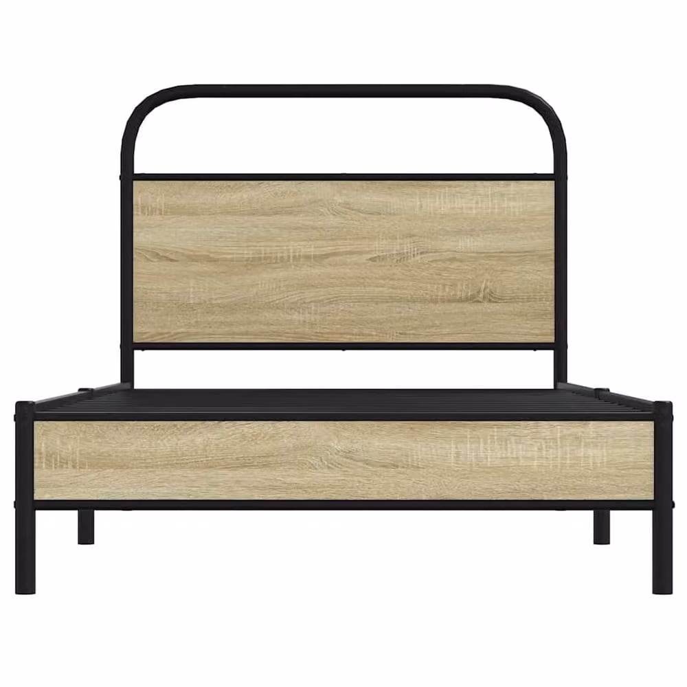 Berkfield Home Bed Frame in Light Oak, W/D/H: 100 x 200 cm – 3