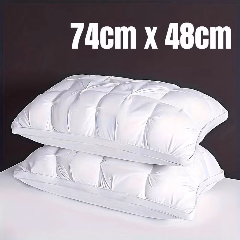 PAWNORA Hotel Quality Anti Allergic Polyester Pillows, White, 2 Pack, 800g each – 2