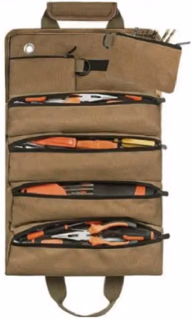 FLAVORA Brown Oxford Cloth Roll Up Wrench Tool Storage Pouch, W: 52 cm, H: 52 cm