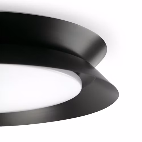 Netlighting Tender Flush LED Ceiling Light, Matt Black, 2700K Warm White – 2