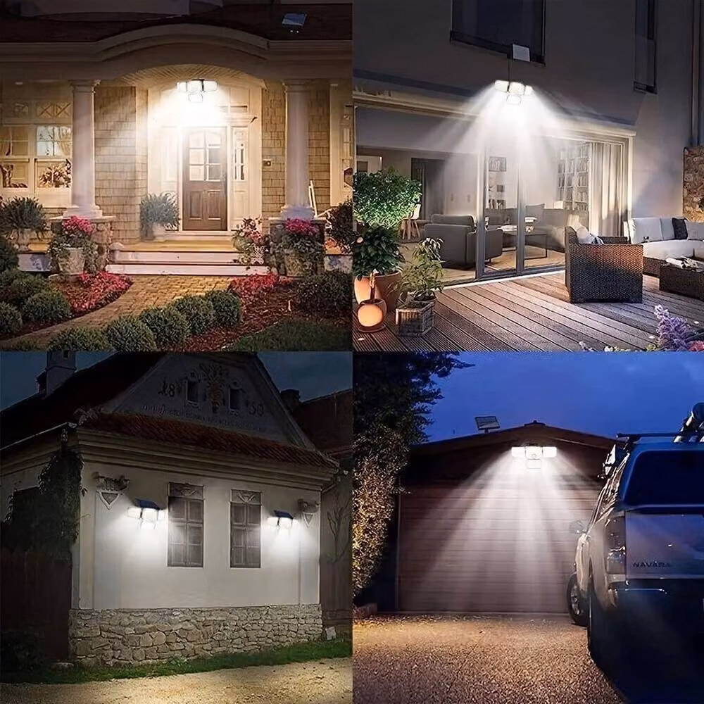 NESTLUNE 2-Piece Solar LED Wall Lamp with PIR Motion Sensor in Black – 2