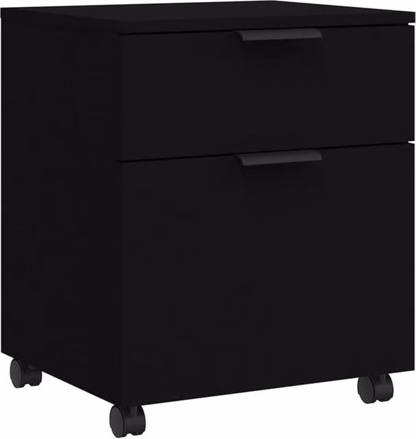 Berkfield Home Mobile File Cabinet with Wheels, Black, W: 45 cm, D: 38 cm, H: 54 cm – 1