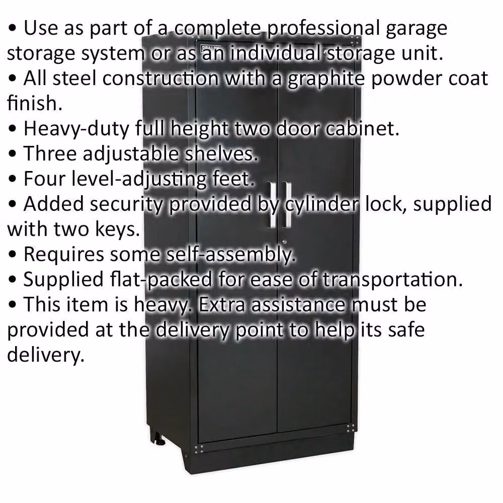 Loops Heavy Duty Modular Steel Floor Cabinet in Grey, W/D/H: 93 x 61 x 211 cm – 2