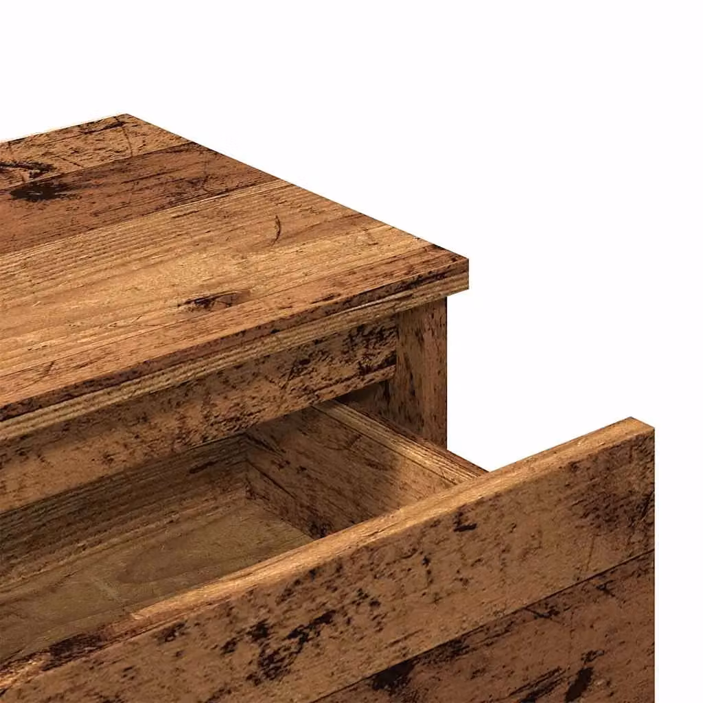 Berkfield Home Bedside Cabinet in Old Wood Brown, W/D/H: 40 x 30 x 39 cm – 6