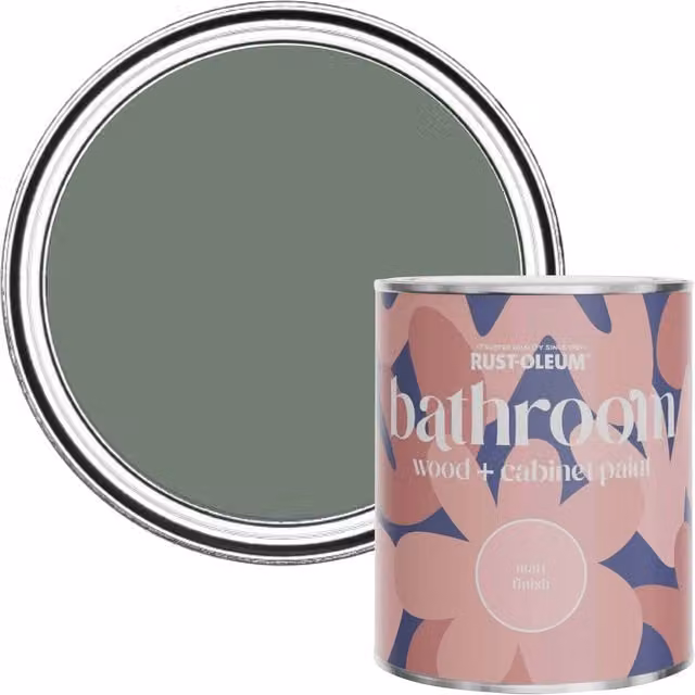 Rust-Oleum Green Moisture Resistant Bathroom Wood and Cabinet Paint in Matt Finish, 0.75 l