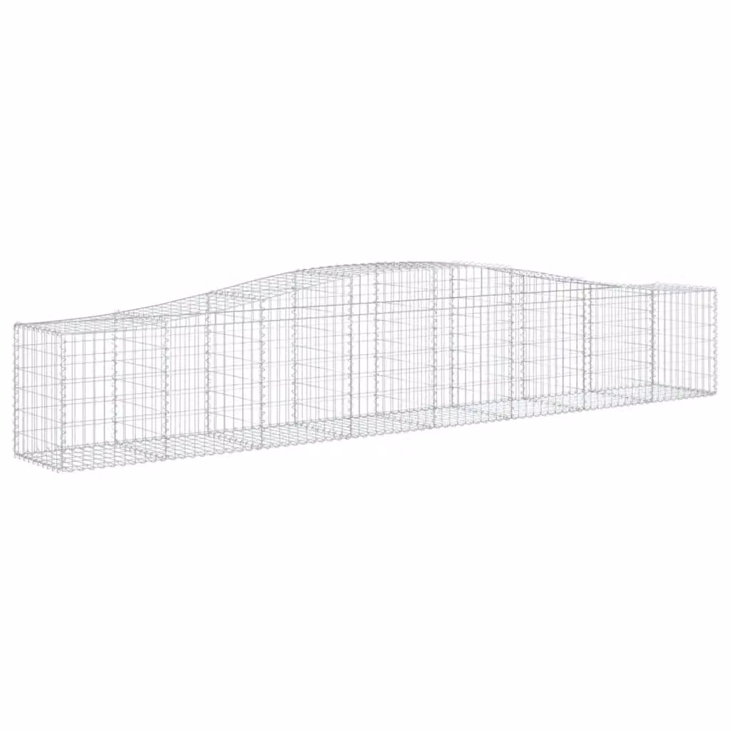 Berkfield Home Arched Gabion Basket in Silver Galvanised Steel, W: 400 cm, D: 50 cm, H: 60/80 cm – 2