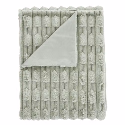Bianca Carved Faux Fur Throw Green W/D/H: 150 x 200 cm – 3