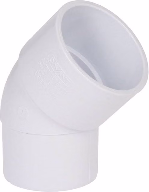 Davant 45 Degree Plastic Pipe Bend in White