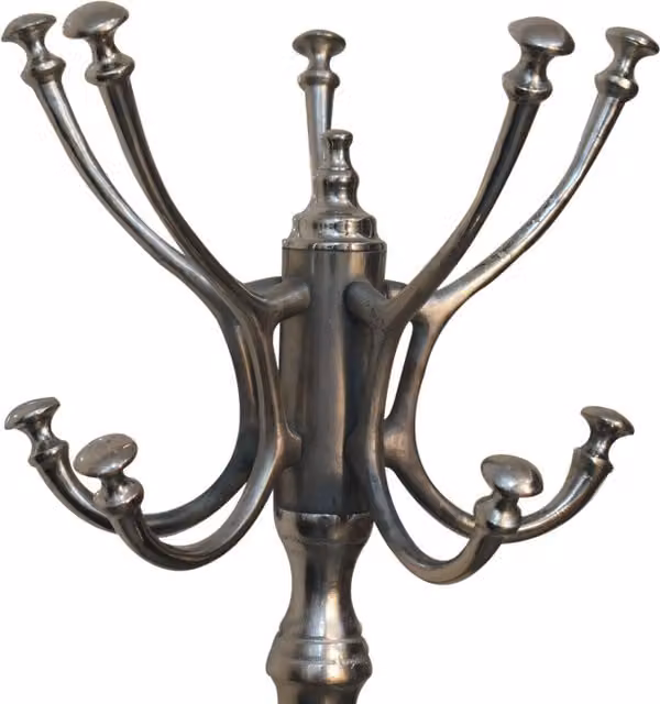 KDMK Silver Metal Industrial Post Tree Coat Stand