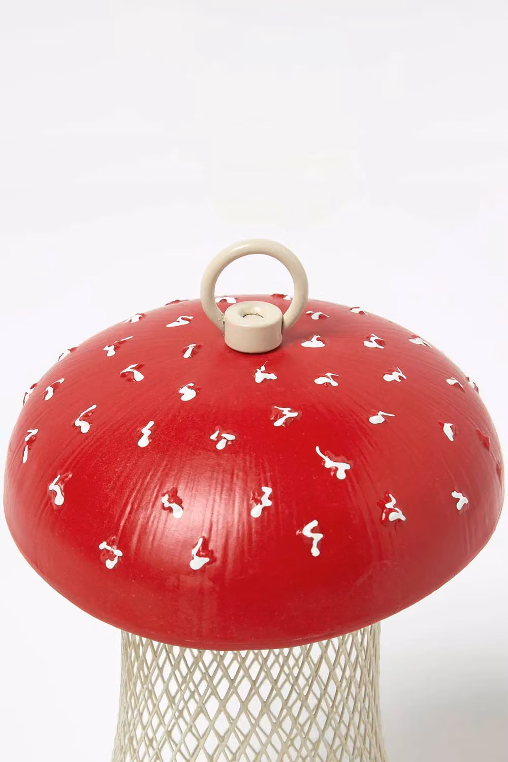 HOMESCAPES Red Mushroom Hanging Bird Feeder, W/D/H: 17.7 x 13 x 13 cm – 4