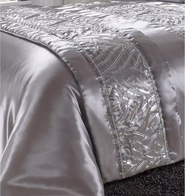 HomeSpace Direct Shimmer Bed Runner in Silver