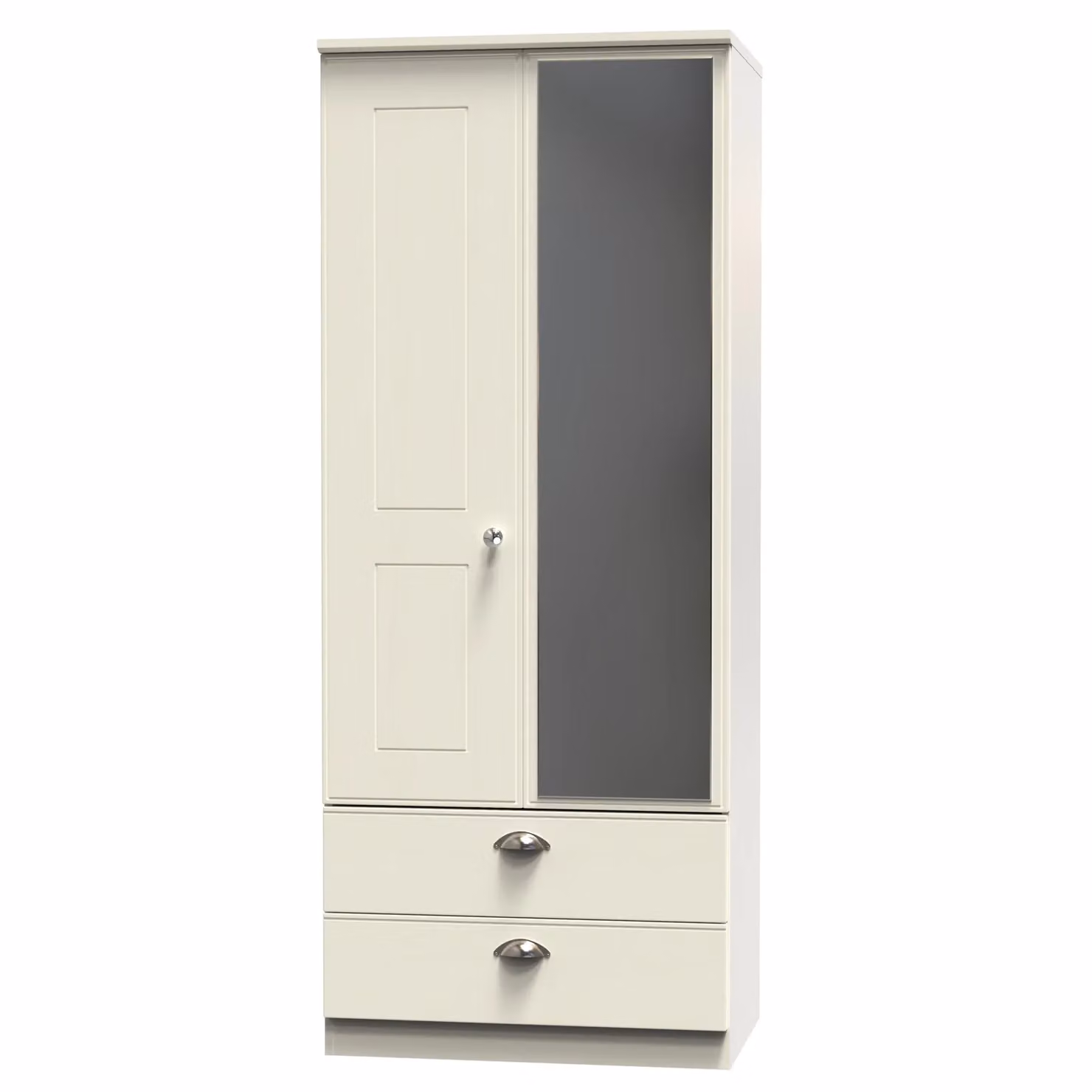 Albert 2 Door 2 Drawer Mirrored Wardrobe in Cream – 2