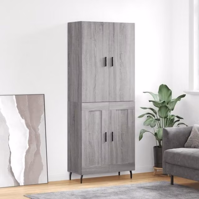Berkfield Home Grey Sonoma Modern Highboard H 180 x W 69.5 x D 34 cm – 1