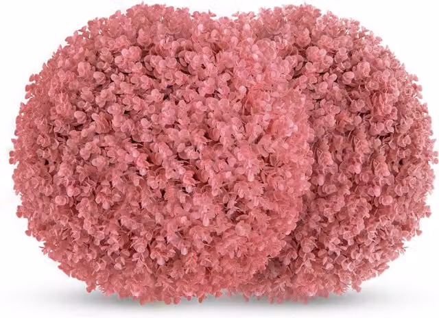 Costway 2 Piece Set of Pink Artificial Eucalyptus Topiary Balls