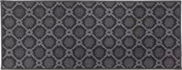 JVL Grey Florence Graphic Rectangular Entrance Runner Mat