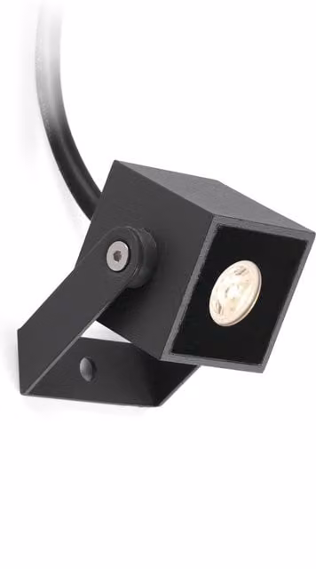 Faro Modern Rectangular LED Garden Spotlight in Grey and Black with Glass Detail